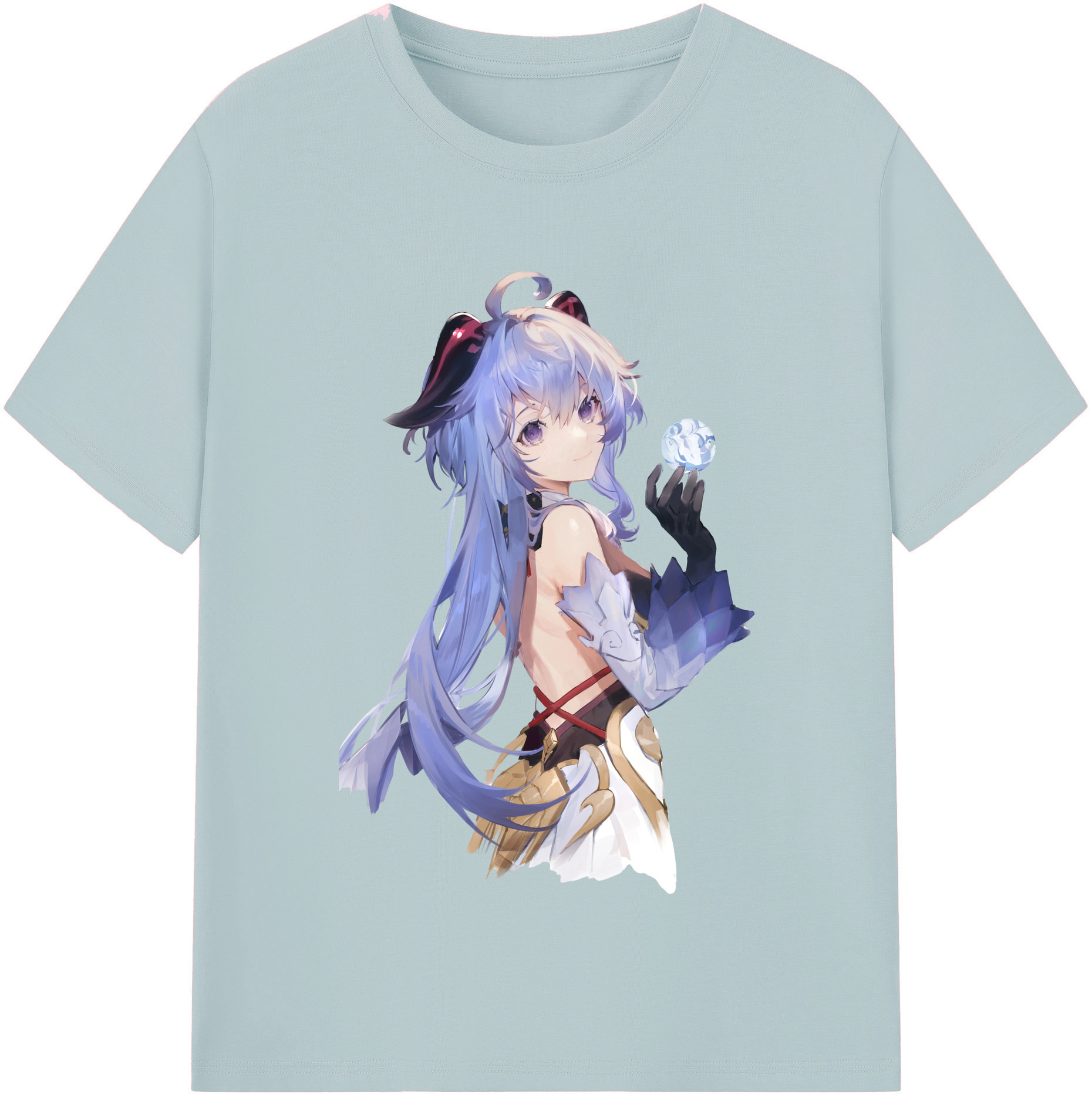 げんし神 甘雨 かんう genshin Ganyu 綿100％半袖Tシャツ（フロントプリント）
